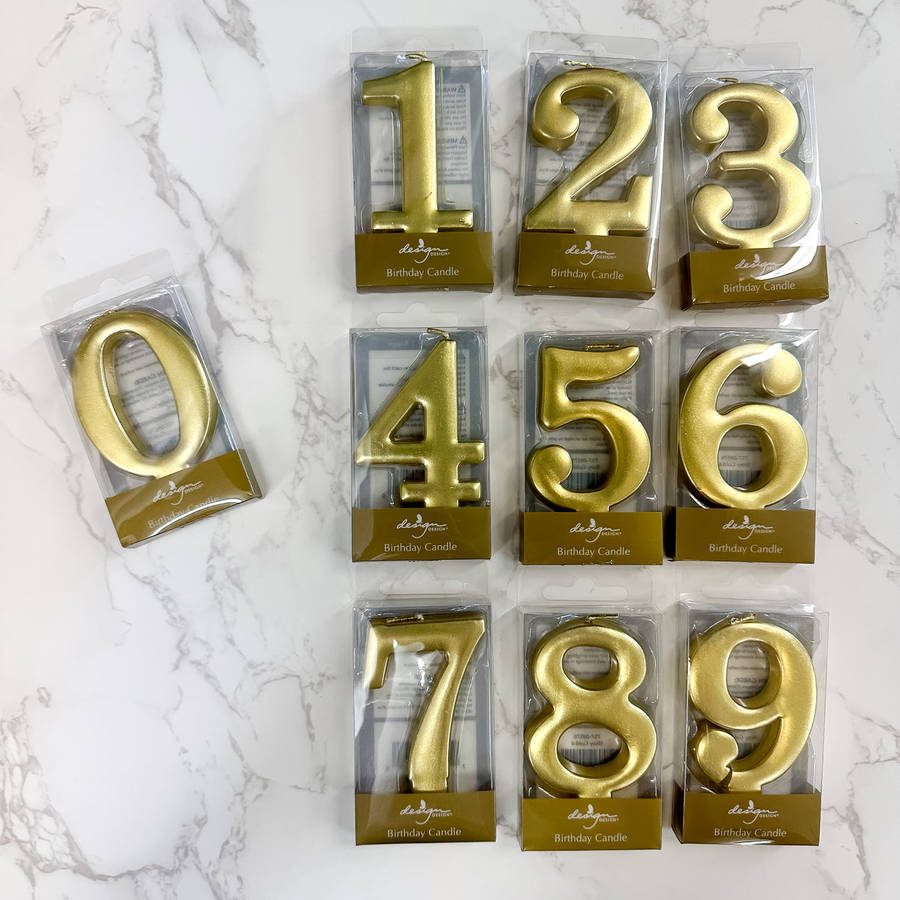 Gold Birthday Candle Number