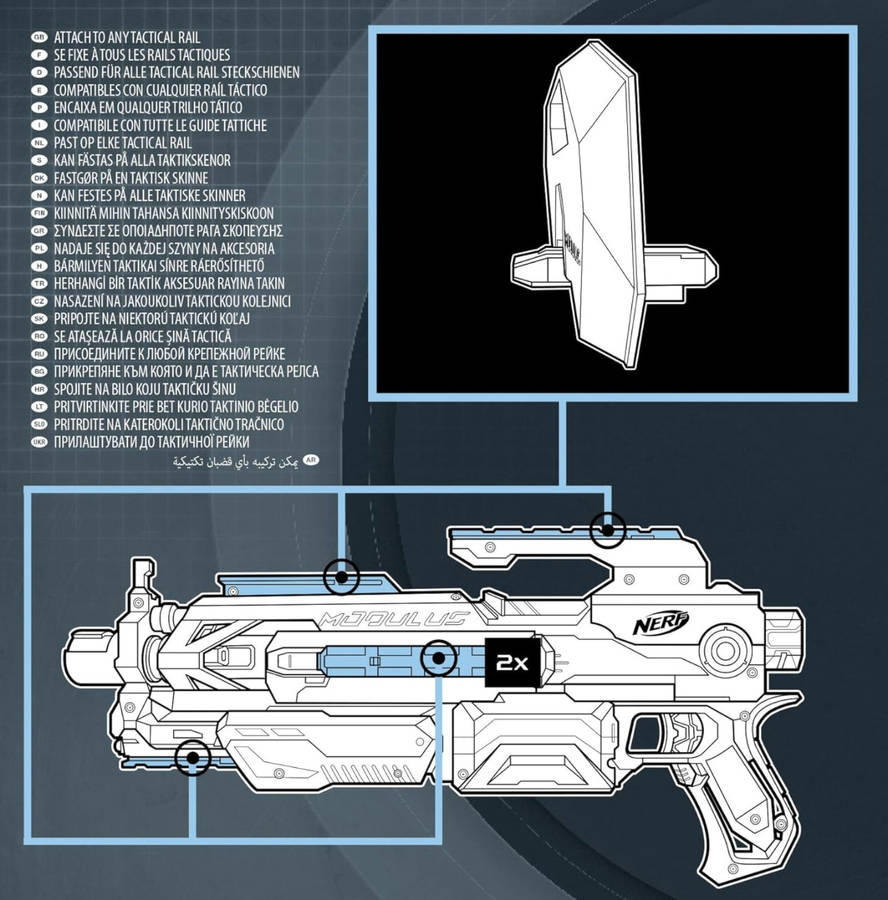 NERF Modulus Strike and Defend Upgrade Kit B1536 Gun