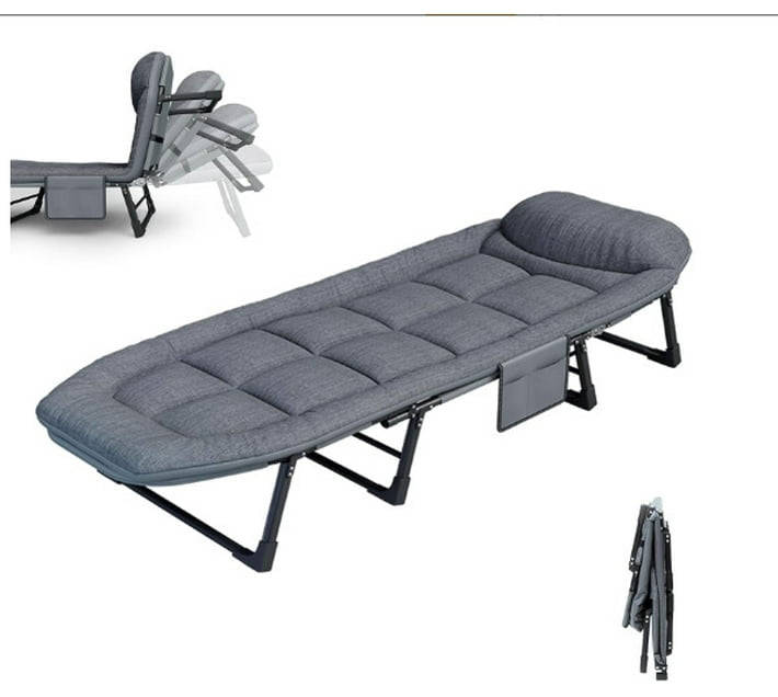 MFurn ComfyFold Deluxe Recliner Bed/Portable Lounge Chair with Padded Cushion