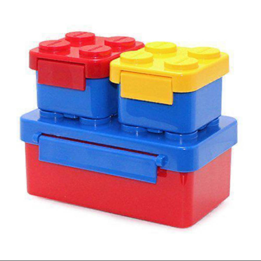 Lego Style Lunchbox 3pc
