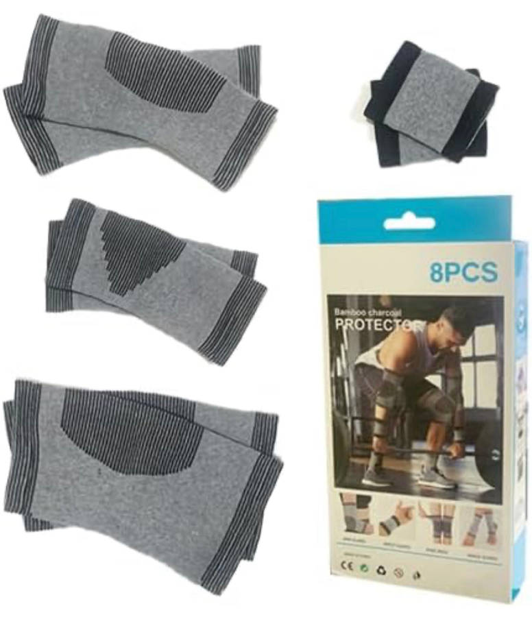 Bamboo Charcoal Protective Gear Set, Arm Guard, Wrist Guard, Knee Pads, Ankle Guard, gear set for...