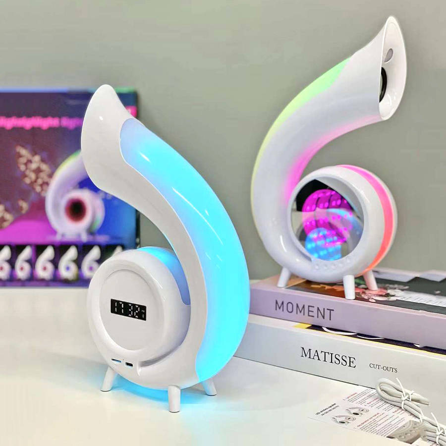 MHome Wireless Bluetooth Speaker with LED Lamp, Alarm Clock & RGB Lights