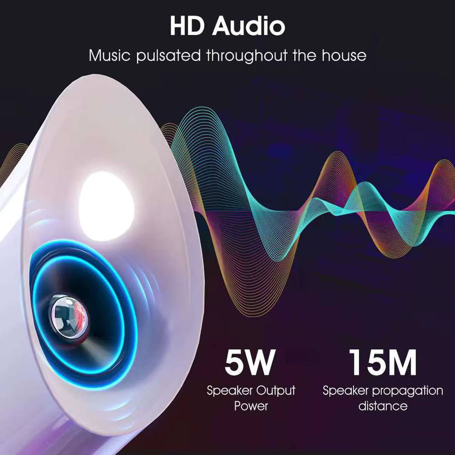MHome Wireless Bluetooth Speaker with LED Lamp, Alarm Clock & RGB Lights