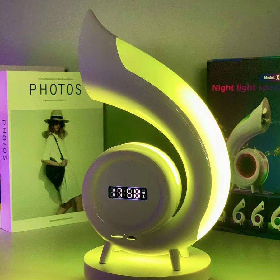 MHome Wireless Bluetooth Speaker with LED Lamp, Alarm Clock & RGB Lights