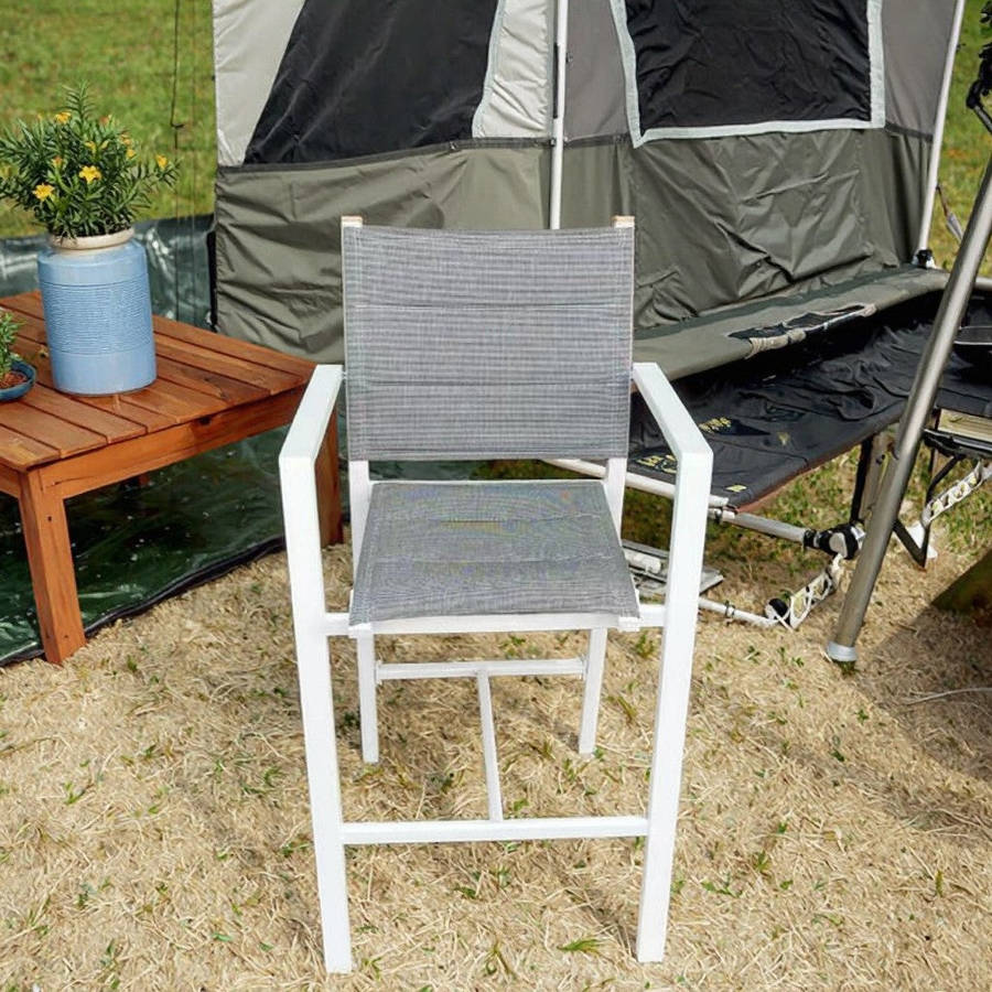 MFurn Padded Aluminium Outdoor Bar Chair  Textilene Seat