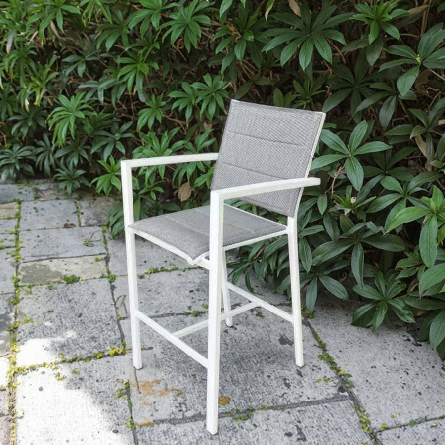 MFurn Padded Aluminium Outdoor Bar Chair  Textilene Seat
