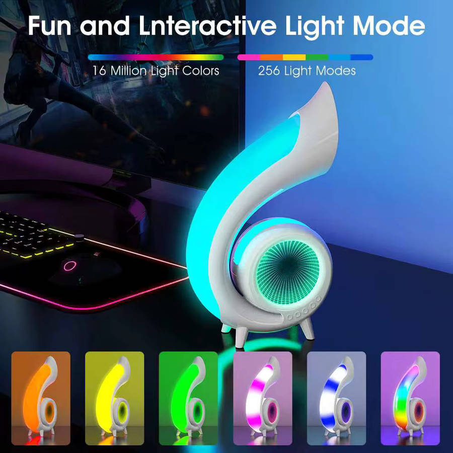 MHome Wireless Bluetooth Speaker with LED Lamp, Alarm Clock & RGB Lights