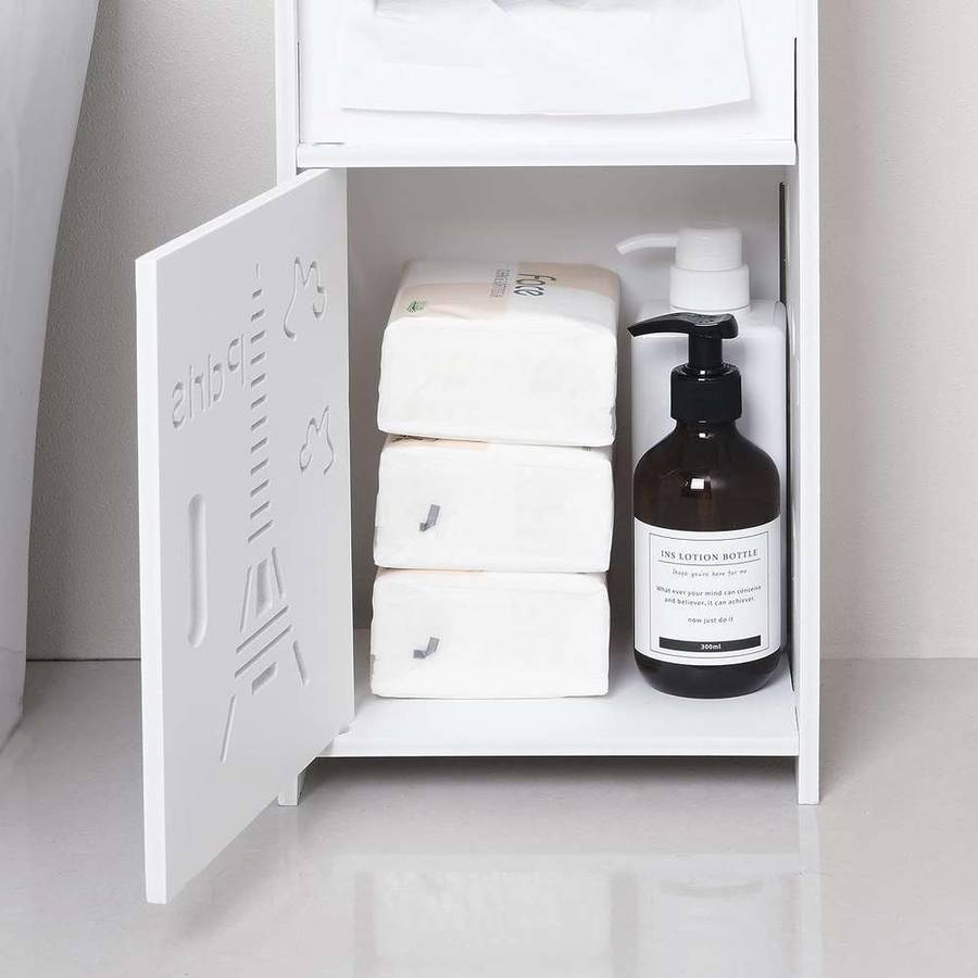 MHome Paris Themed White Bathroom Organiser Rack