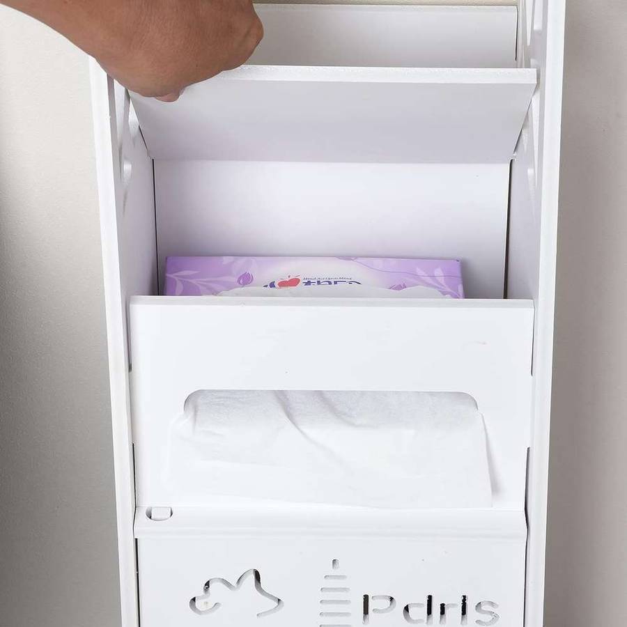 MHome Paris Themed White Bathroom Organiser Rack
