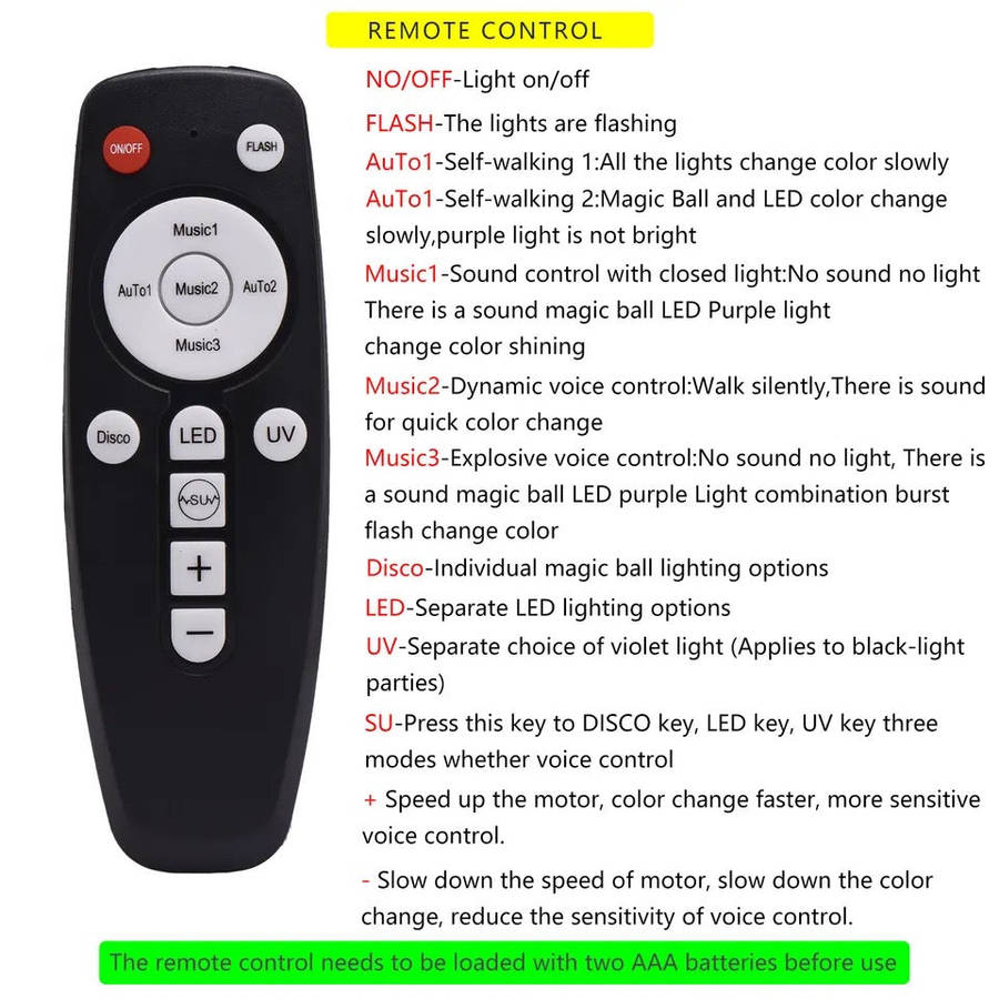 Party Lights Disco Ball Light,Dj Disco Light Sound Activated LED Light 6 Colors for Home Room Dan...