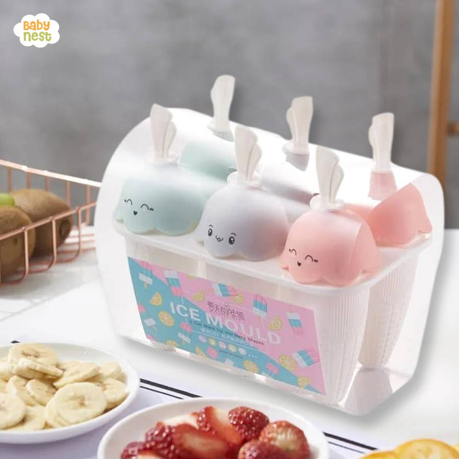 MHome Silicone Ice Cream Mold  6-Grid Reusable Popsicle Maker for Homemade Frozen Treats