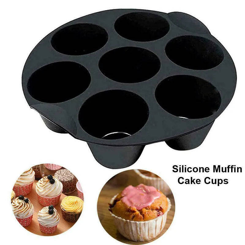 7 Cup Air Fryer Cupcake Mold Silicone Muffin Pan Cupcake Cups 3.5-5.8 L Air Fryer Universal Muffi...