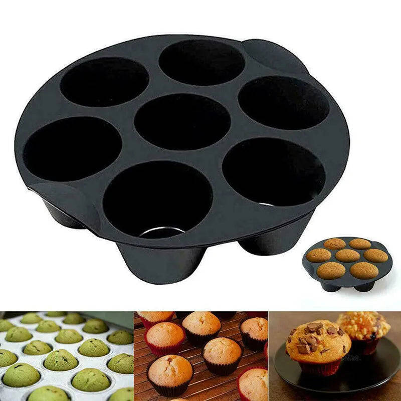 7 Cup Air Fryer Cupcake Mold Silicone Muffin Pan Cupcake Cups 3.5-5.8 L Air Fryer Universal Muffi...