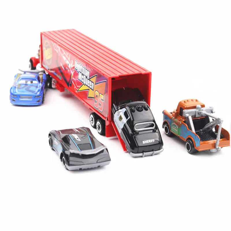 Disney Pixar Cars  7pcs/Lot Lightning Mcqueen Jackson Storm Mack Uncle Truck 1:55  Car Gift For K...
