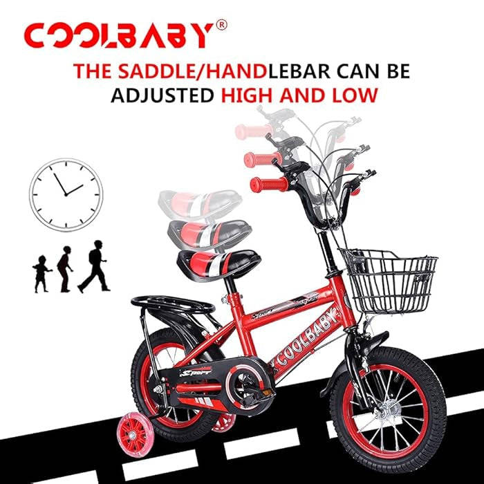 Kids Bicycle with Training Wheels & Shopping Basket,Girls and Boy Bike