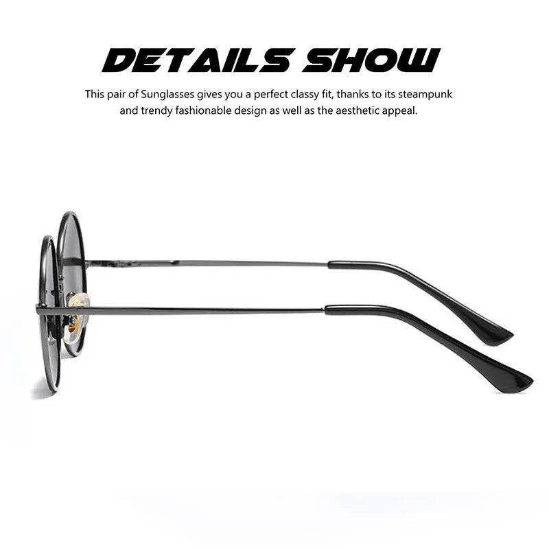Round Retro Sunglasses Men Women Vintage Stylish Metal Circle Sun Glasses Polarised