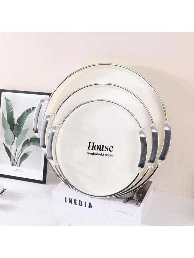 Plastic Food Storage Tray, Multi-Purpose Large Capacity Snack Breakfast Serving Tray Suitable For...