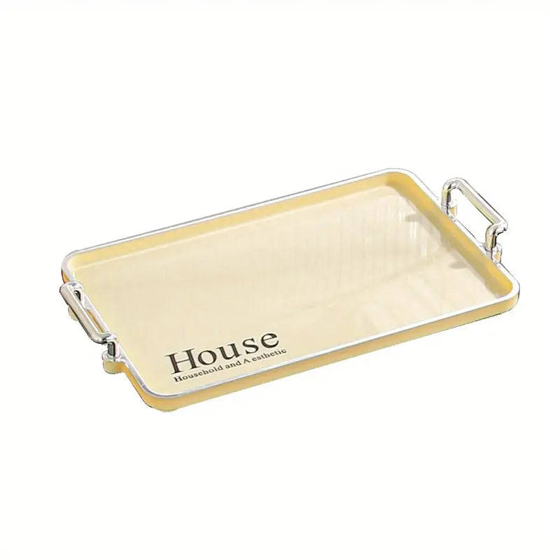 Plastic Food Storage Tray, Multi-Purpose Large Capacity Snack Breakfast Serving Tray Suitable For...