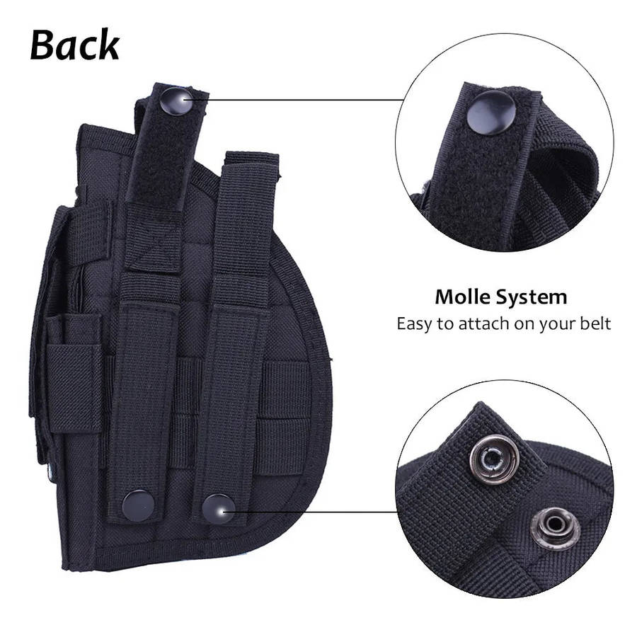 Tactical Pistol Gun Holster Right Hand Hunting Military Molle Handgun Pouch Case