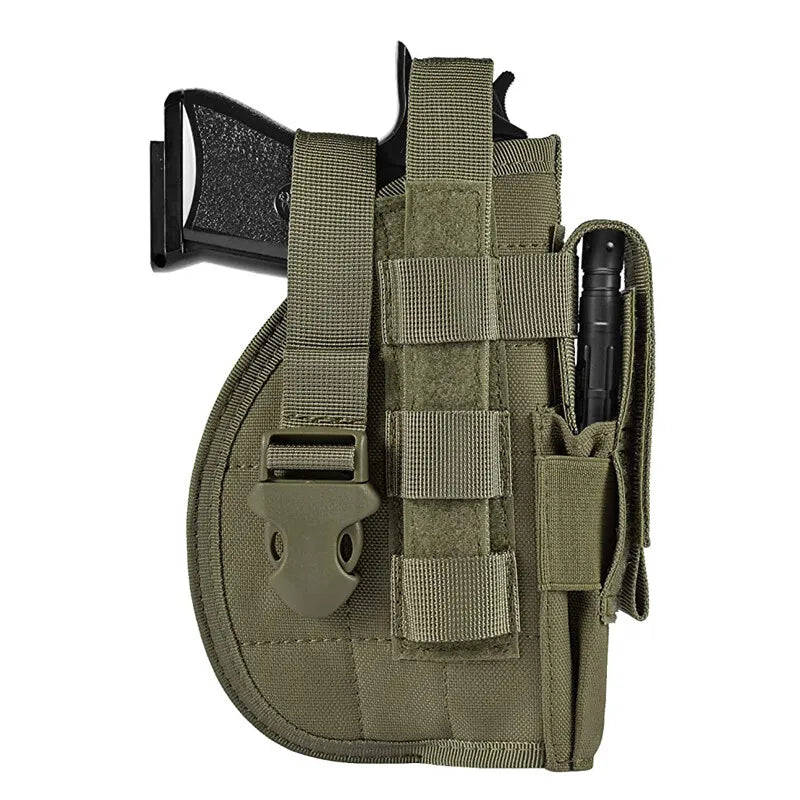 Tactical Pistol Gun Holster Right Hand Hunting Military Molle Handgun Pouch Case