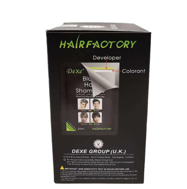 Dexe Black Hair Shampoo Dye Men/Women 25ml-10 Sachet Per Box