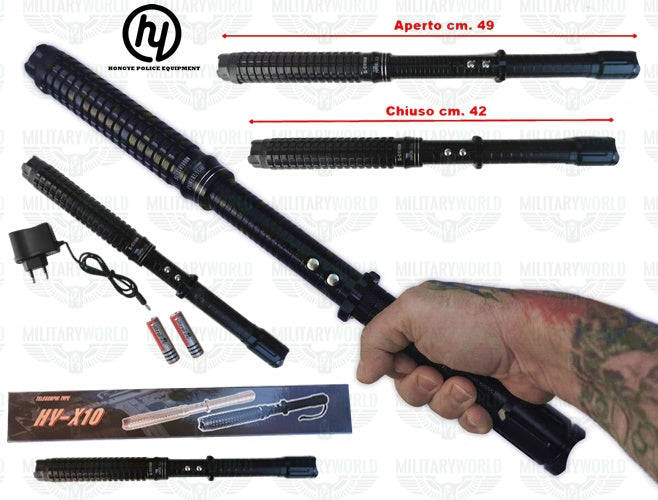 SLJ-X10 POLICE PROFESSIONAL STUN GUN WITH 10,000,000 KV TELESCOPIC BUNNY WITH POWERFUL TORCH