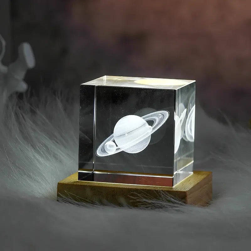 3D Engraved Crystal Cube - Square