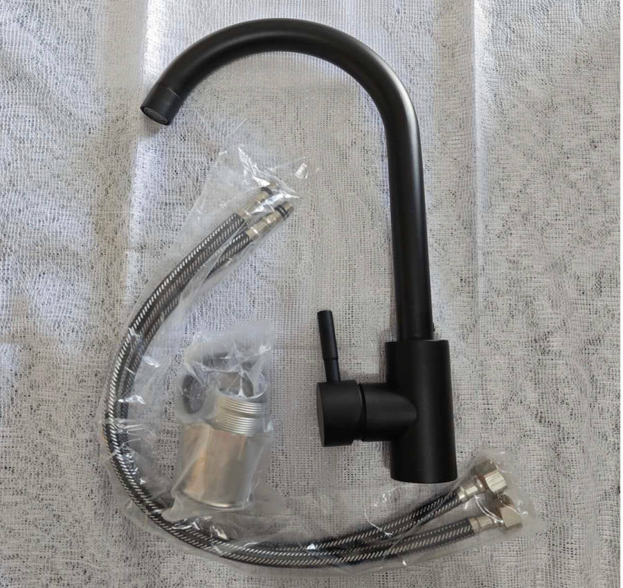 Modern Black Kitchen Faucet | Deck Mounted Tap
