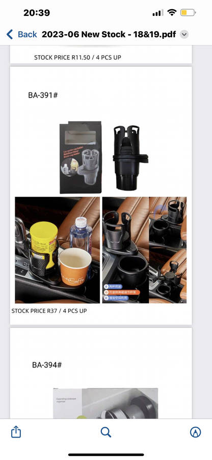 Car Cup Holder Expander Adapter, 2 in 1 Multifunctional 2 Cup Mount Extender Sturdy Cupholder wit...