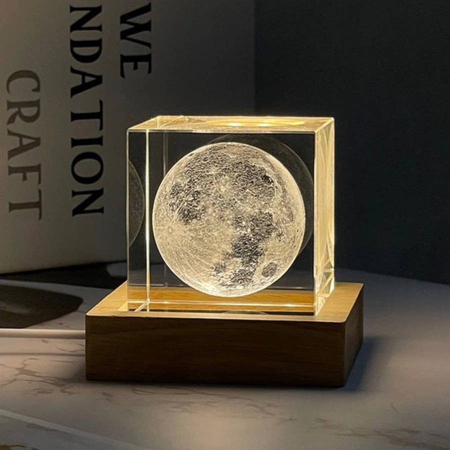 3D Engraved Crystal Cube - Square