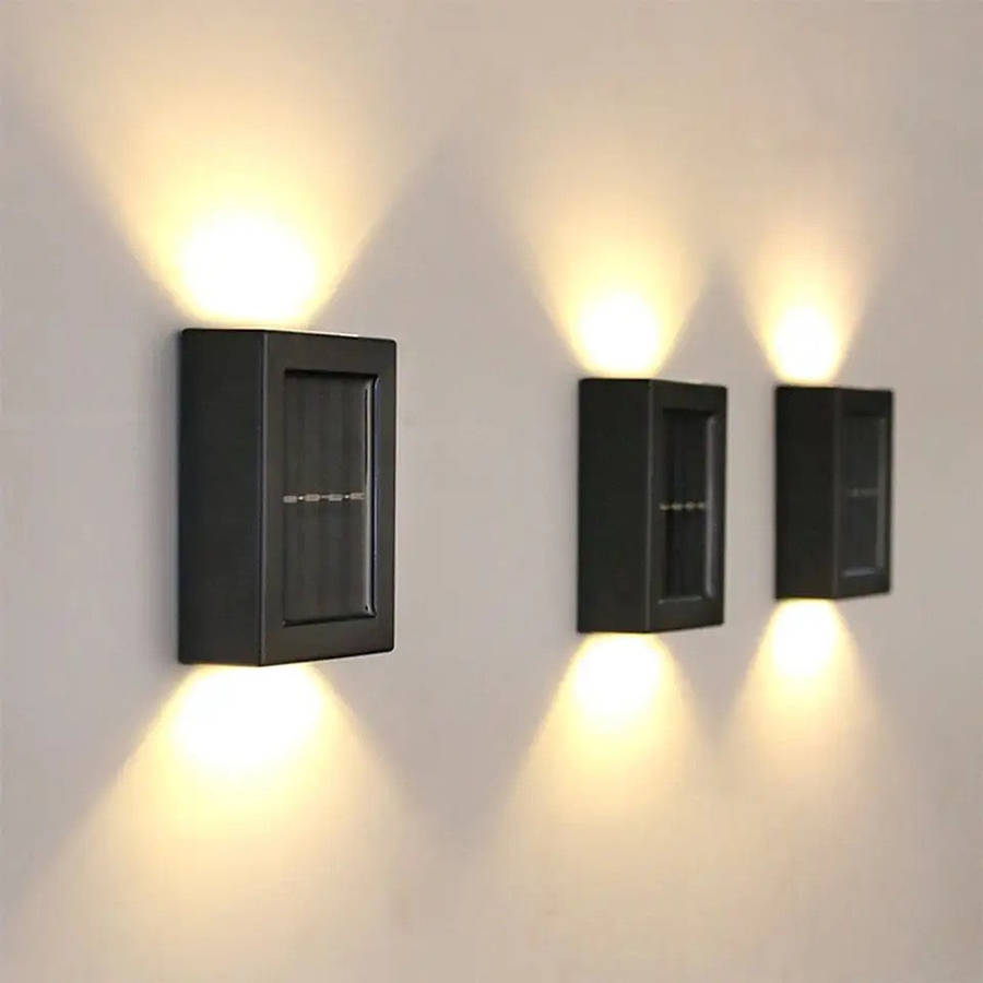 LED Mini Solar Lamps Outdoor Solar Wall Lamp Colored / Warm Light Up Down Garden Decorative Stree...