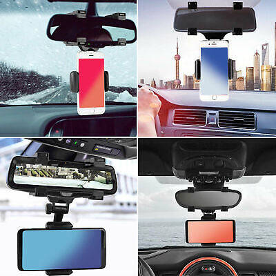 360 Rotation Universal Car  View Rear Mirror Mount Stand GPS Cell Phone Holder