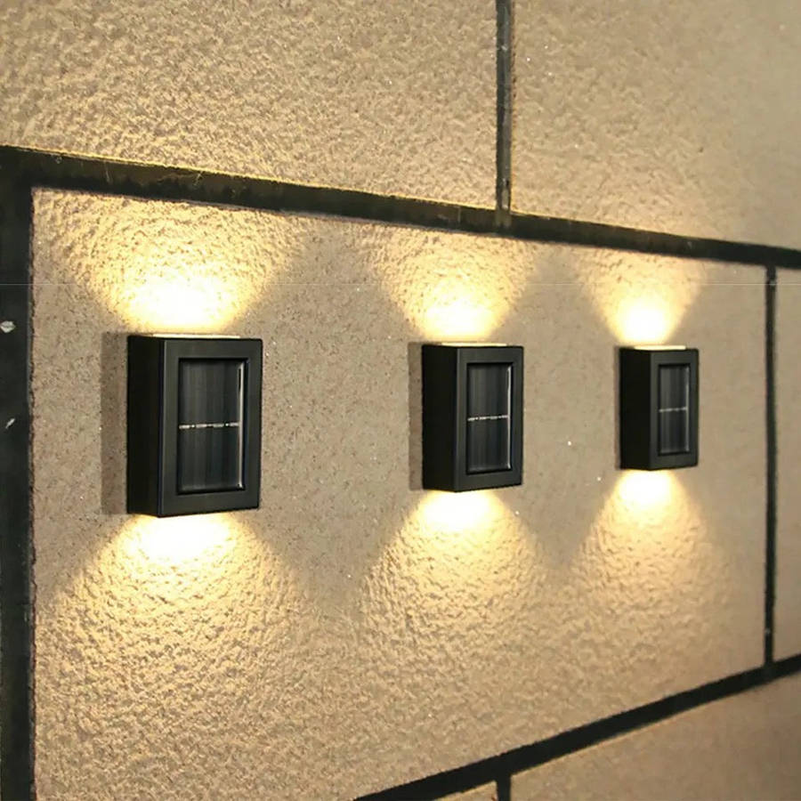 LED Mini Solar Lamps Outdoor Solar Wall Lamp Colored / Warm Light Up Down Garden Decorative Stree...