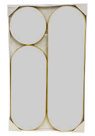 Gold 3Set Ultra Slim Pill Framed Mirrors