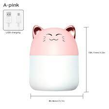 250ml Air Humidifier Cute USB Aroma Diffuser with Night Light for Bedroom Home Car Plant Purifier...