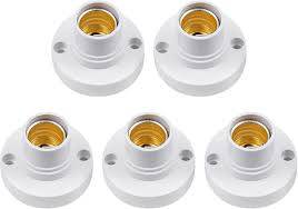 E27 Screw Cap Socket White Ceiling Light Lamp Bulb Fixing Base Stand Light Bulb Holder-5pcs