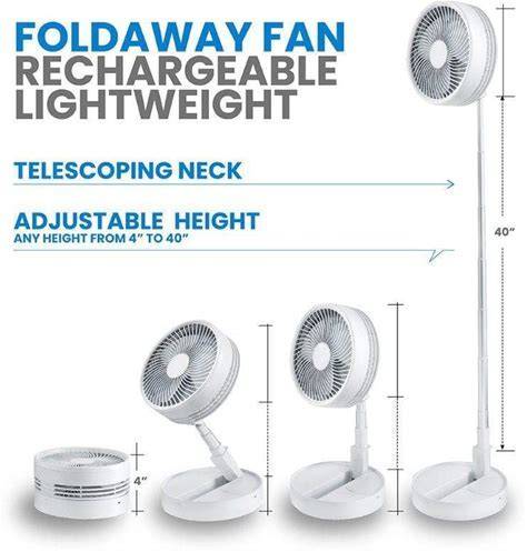 Portable Rechargeable Foldable Desk Fan