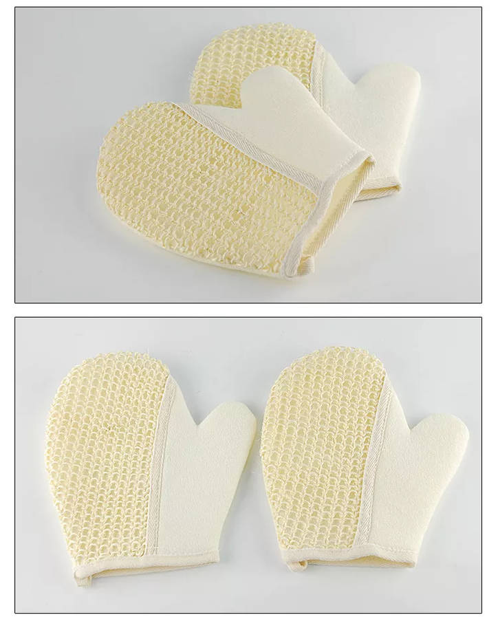 Natural fibre bath glove