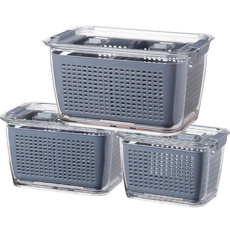 Vegetables Fruit Drain Kitchen layer Storage Plastic Basket