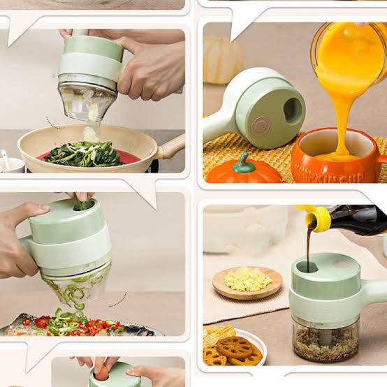 New 4 In 1 Handheld Electric Vegetable/Garlic Cutter