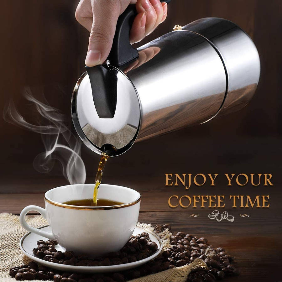 Stainless Steel Stove Top Espresso Coffee Maker - 4 Cups
