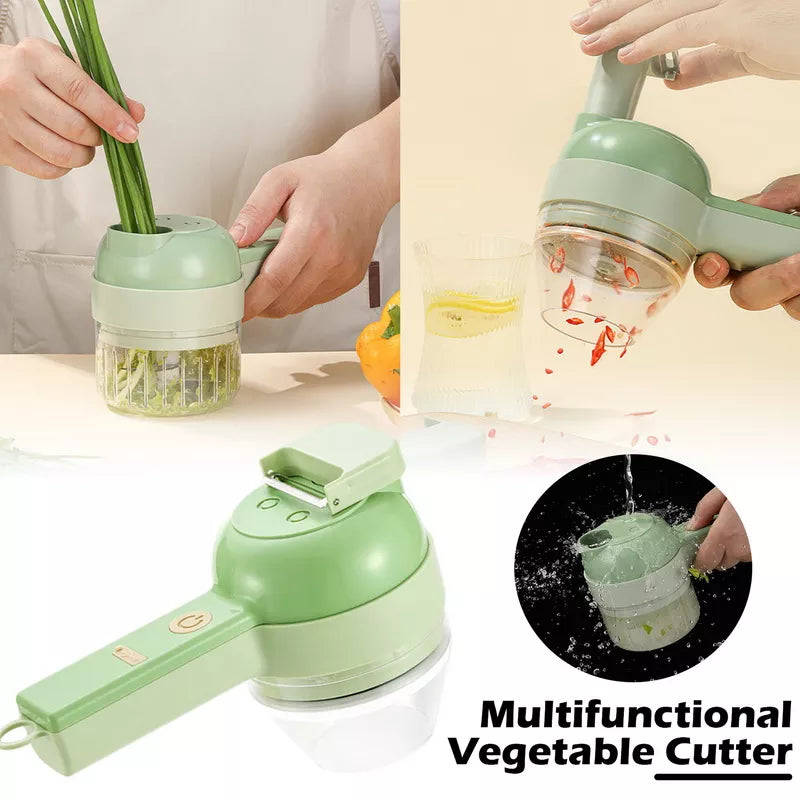 New 4 In 1 Handheld Electric Vegetable/Garlic Cutter