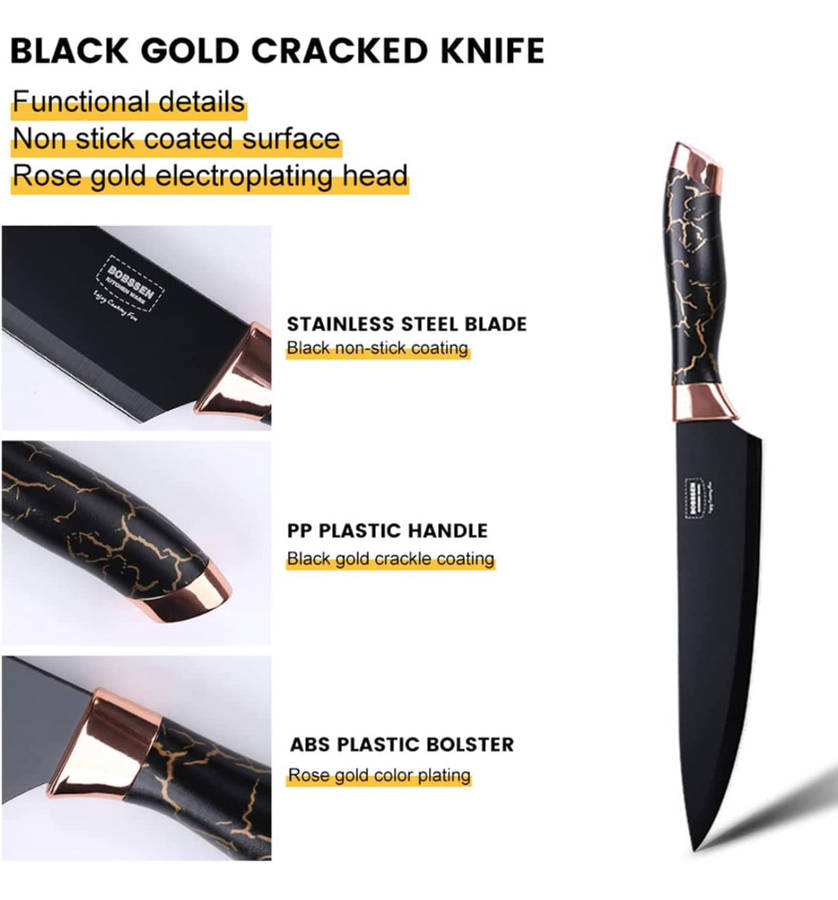 Non-Stick Coated 7 Pieces Knife Set For Home & Kitchen