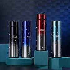 Smart Flask with LED Temperature Display Indicator with Double Wall Insulated Stainless Steel Hot...