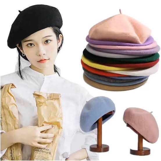 Beret Hats Women Winter French Hat Girls Solid Color Fashion Autumn Winter Beret
