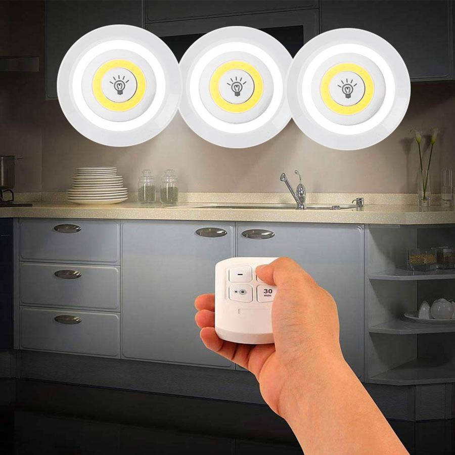 LED Light with Remote Control - Set of 3