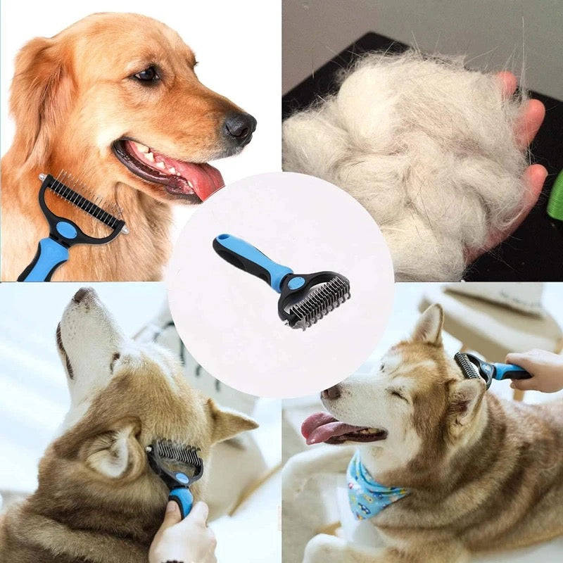 New Hair Removal Comb for Dogs Cat Detangler Fur Trimming Dematting Brush Grooming Tool For matte...
