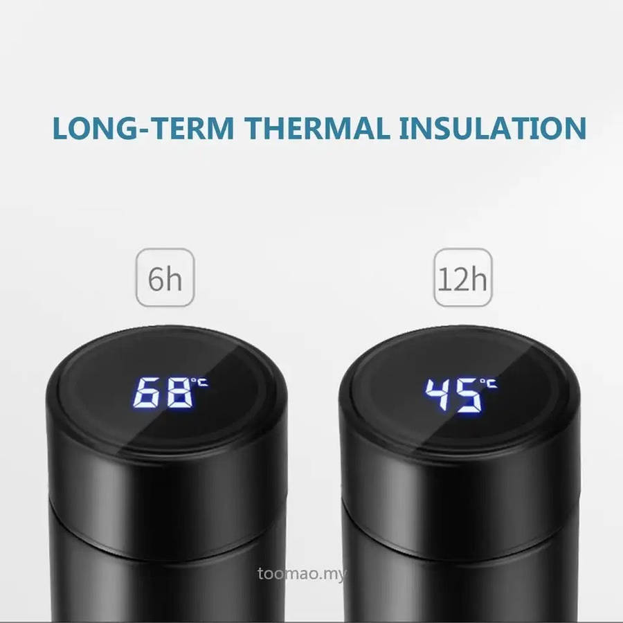 Smart Flask with LED Temperature Display Indicator with Double Wall Insulated Stainless Steel Hot...