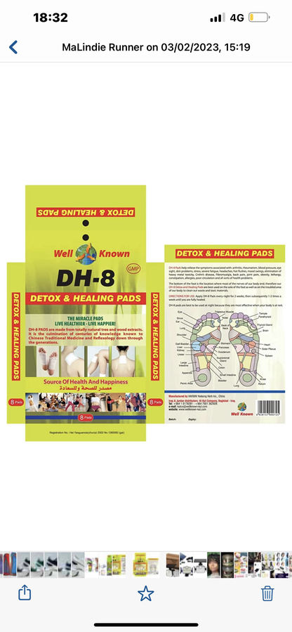 DH-8 Detox & Healing Pads - 8 pads Pack.