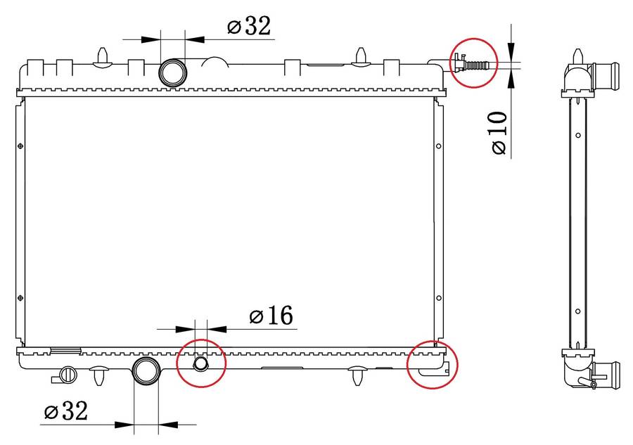 Peugeot 206 307 Citroen C4 1.6 2.0 MT Radiator
